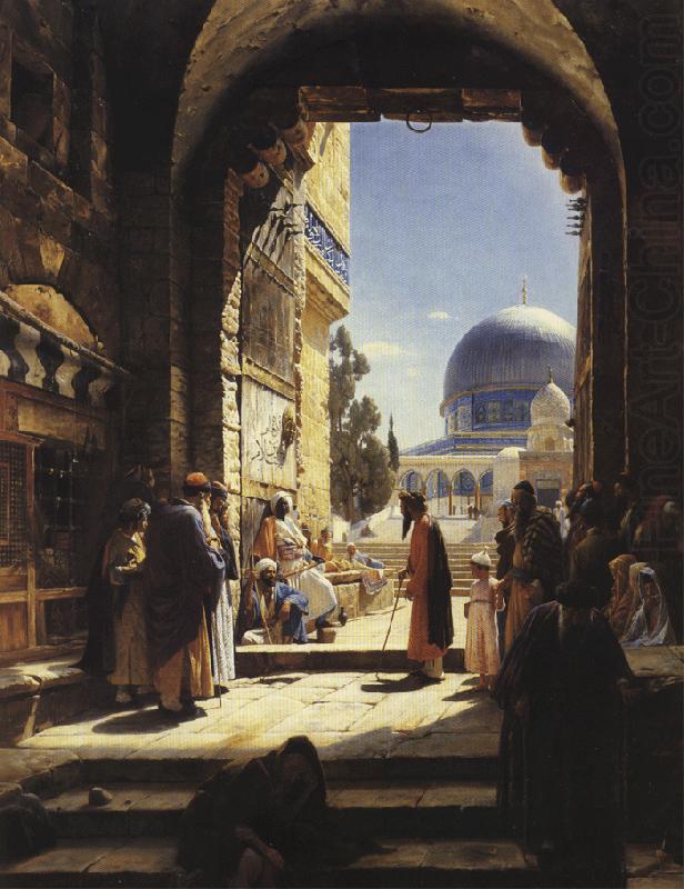 Gustav Bauernfeind At the Entrance to the Temple Mount, Jerusalem china oil painting image